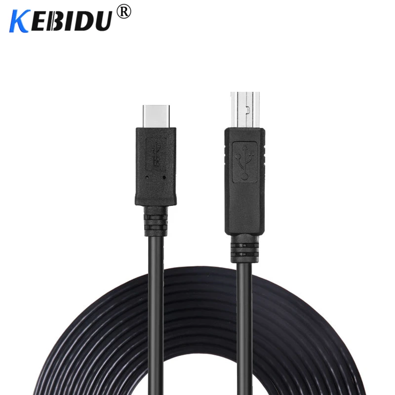 Kebidu USB кабель для передачи данных C 3 1 Type разъем 2 0 B Тип Мужской смартфона принтер