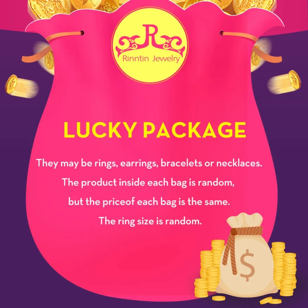 

Rinntin Brands Shopping Week Anniversary Sale Lucky Package with Necklace Earring Ring Bracelets in Random