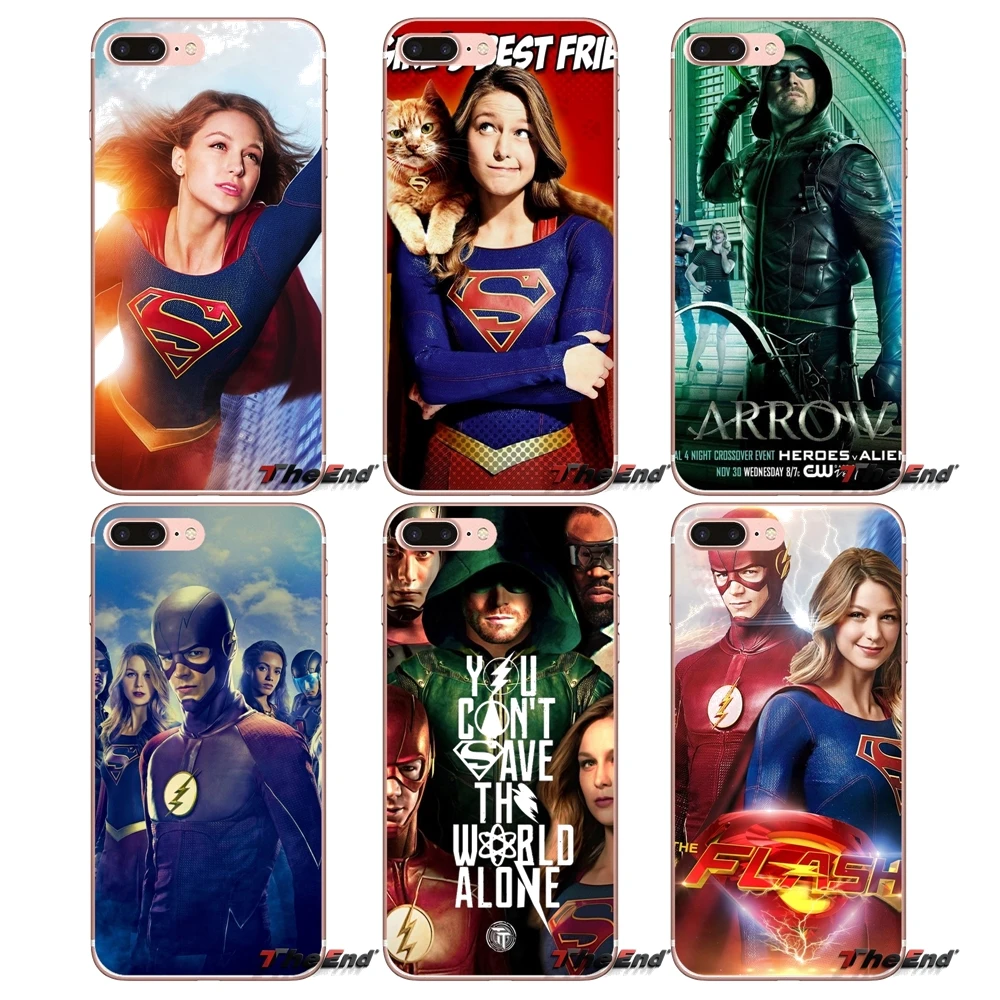 Для Samsung Galaxy S2 S3 S4 S5 MINI S6 S7 edge S8 S9 Plus Note 2 3 4 5 8 Coque Fundas Flash Supergirl Green Arrow