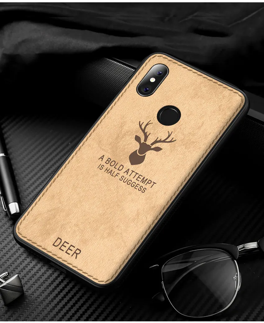 Винтаж задняя крышка для Xiaomi Mi макс 3 Max3 Чехол Ткань текстуры Защитный Мягкий
