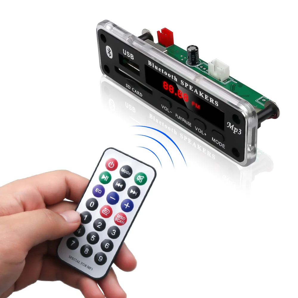 MP3 декодер с цветным экраном плата 5 В/12 В Bluetooth автомобильный поддержка FM AUX TF