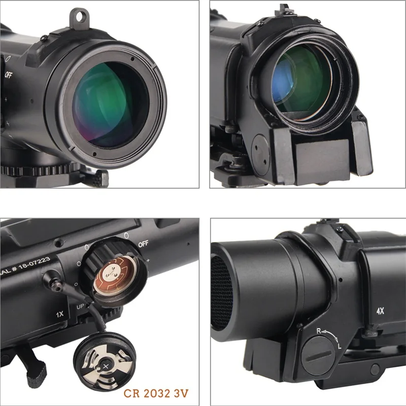 Тактический 1x 4x двойной роль оптический прицел на винтовку Airsoft Magnificate Сфера Fit 20