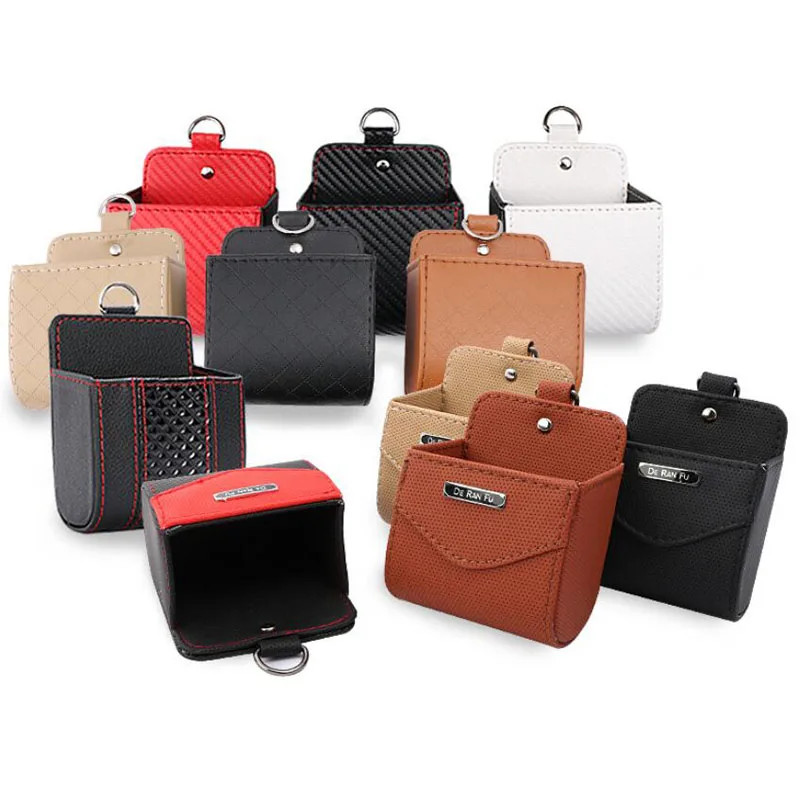 

Автомобильный ящик для хранения, кожаная Автомобильная розетка, мобильный телефон, сумка, автомобильный ящик для хранения, многофункционал...