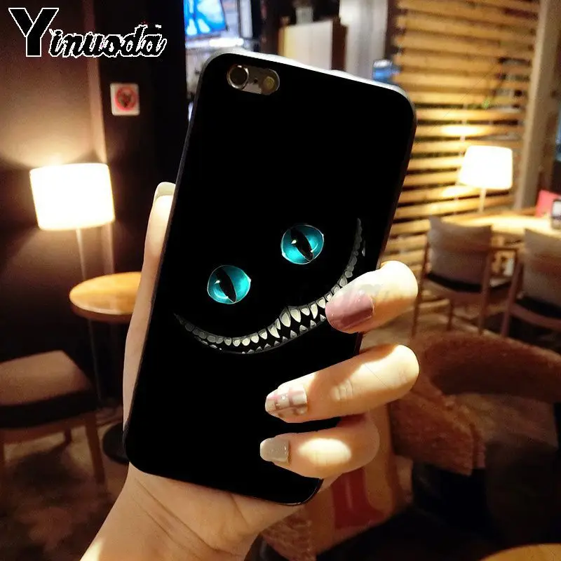 Yinuoda Алиса в стране чудес Черный силиконовый мягкий чехол для телефона iPhone X XS MAX 6