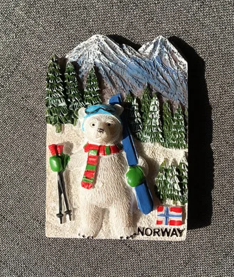 Норвежский Туристический Сувенирный холодильник с белым медведем | Дом и сад