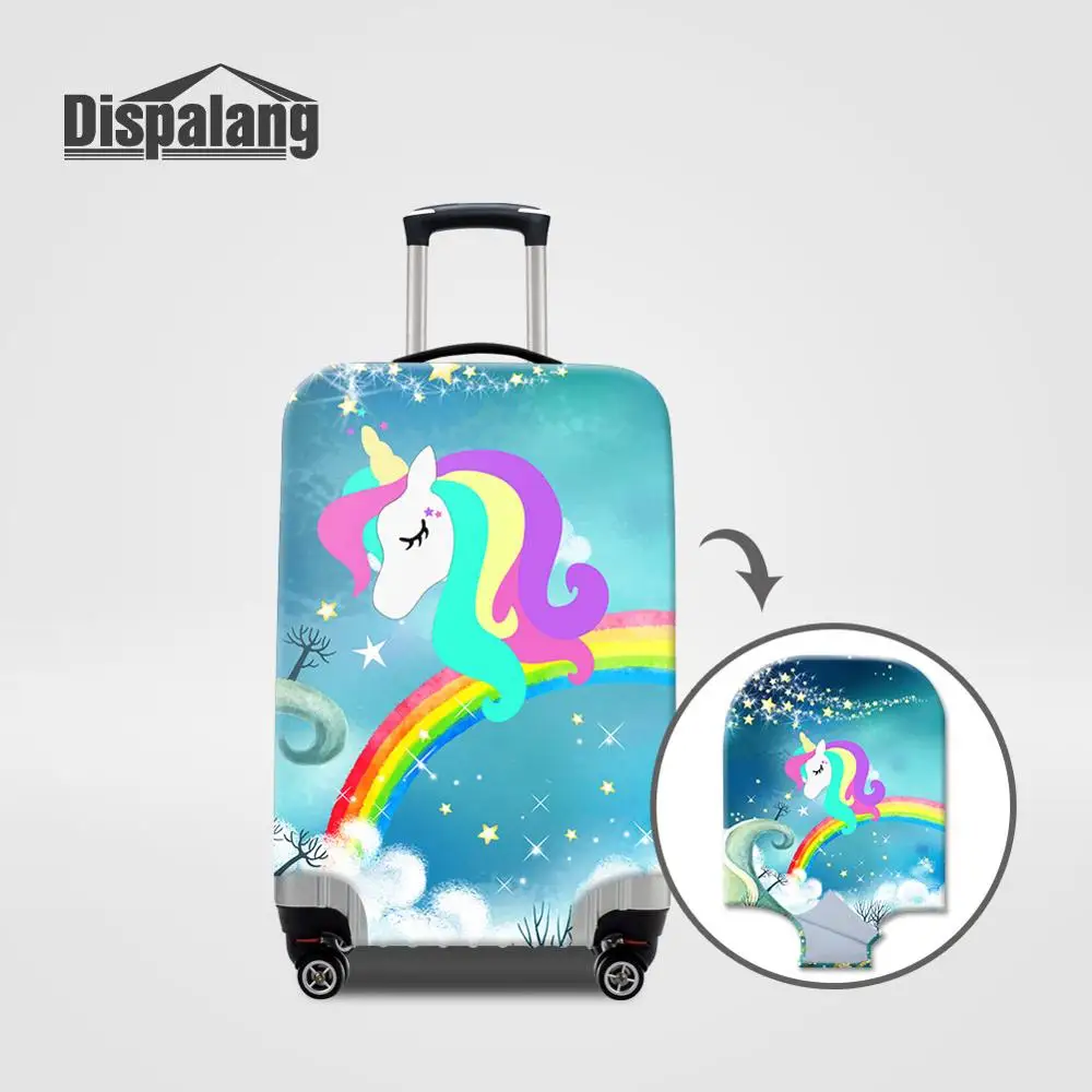 Luggage Cover09 Dispalang милый Единорог эластичный багажный Защитный чехол Детские Мультяшные пылезащитные Чехлы для чемоданов для 18-32 дюймов аксессуары для путешествий - Цвет: Luggage Cover09