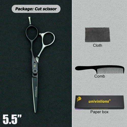 6025HY55CUT 5.5/6" black gold barber hair scissors hairdressing scissors professional hair scisor barber supplies shears gift japan haircut - Color: 6025HY55CUT