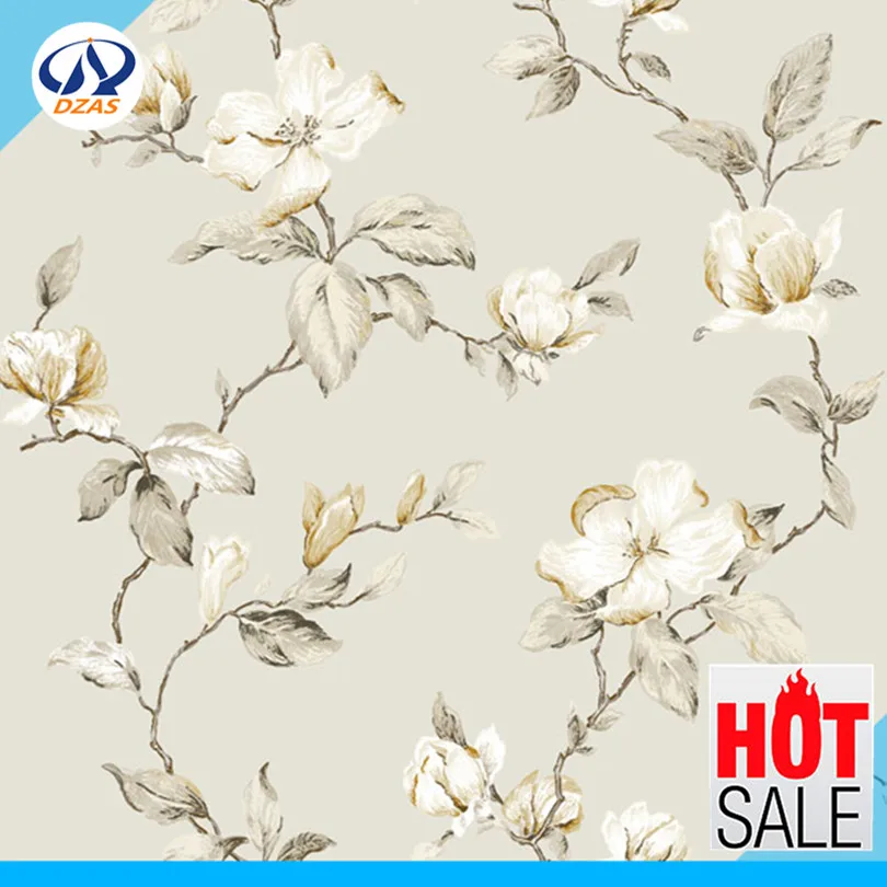 

Bedroom living room sofa covered with TV background wall retro blue European pastoral style large flower DZAS-LS wallpaper