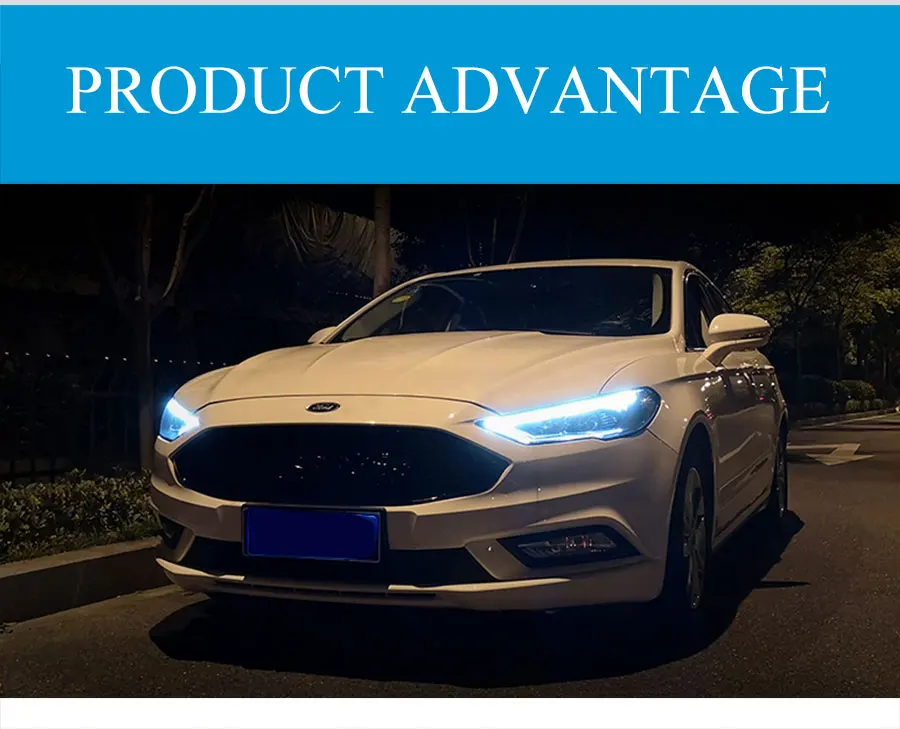 2 шт. светодиодный фары для Ford Fusion/Mondeo 17-19 светодиодный автомобильный фонарь ангельские глазки ксенон HID комплект Противотуманные фары светодиодный дневные ходовые огни