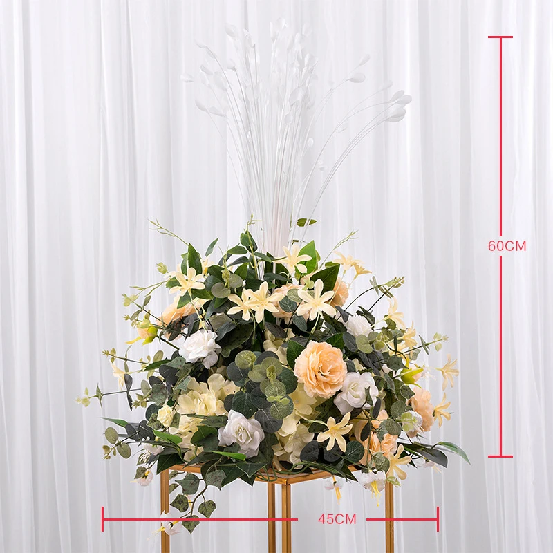 Фотофон для свадебвечерние НКИ 45 см с павлиньими листьями и пионами | Дом сад