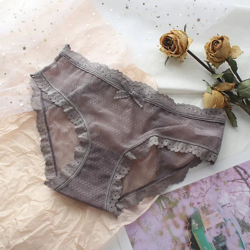 brown SP& CITY, винтажные, шикарные, прозрачные, кружевные трусики, сексуальные, женские, выдалбливают, менструальное нижнее белье, бантик, бесшовные трусики сексуальное женское нижнее белье, стринги - Цвет: brown