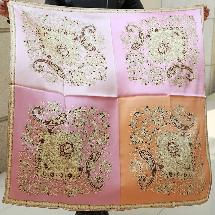 Женский шелковый шарф с принтом пейсли 90x90 см|real silk scarf|silk scarfsilk scarf women |