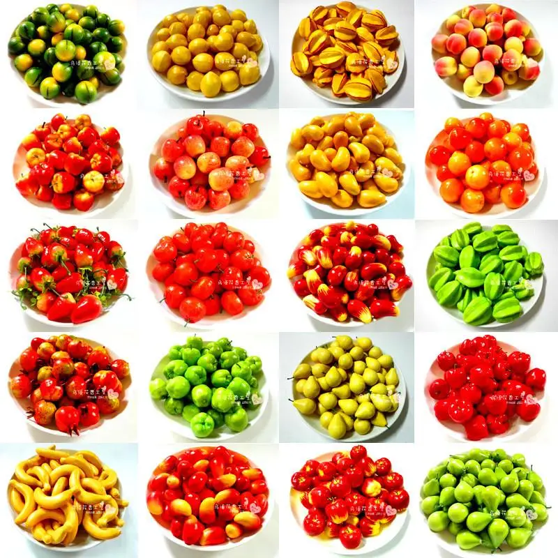 Имитационная модель 50 шт./лот мини фрукты овощи Декоративные искусственные