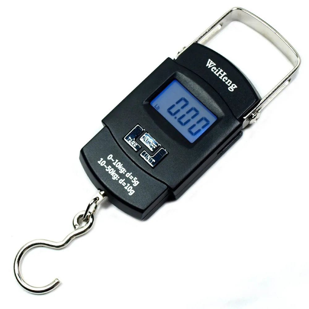 

Электронные портативные цифровые весы, максимальный вес 50 кг/110 фунтов, вес 10 г, с крючком для подвешивания багажа, для багажа