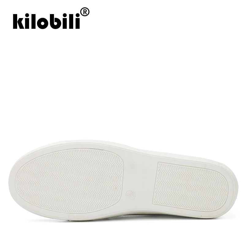 Kilobili/2018 г. Осенние женские слипоны на плоской подошве лоферы из натуральной кожи