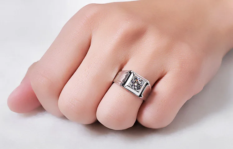Оптовая продажа классическое Твердое 14K белое золото 1CT синтетический бриллиант