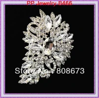 Silver plated clear crystal rhinestone jewelry brooches 60pcslot hot sale new arrival cheap pricewedding costume brooches