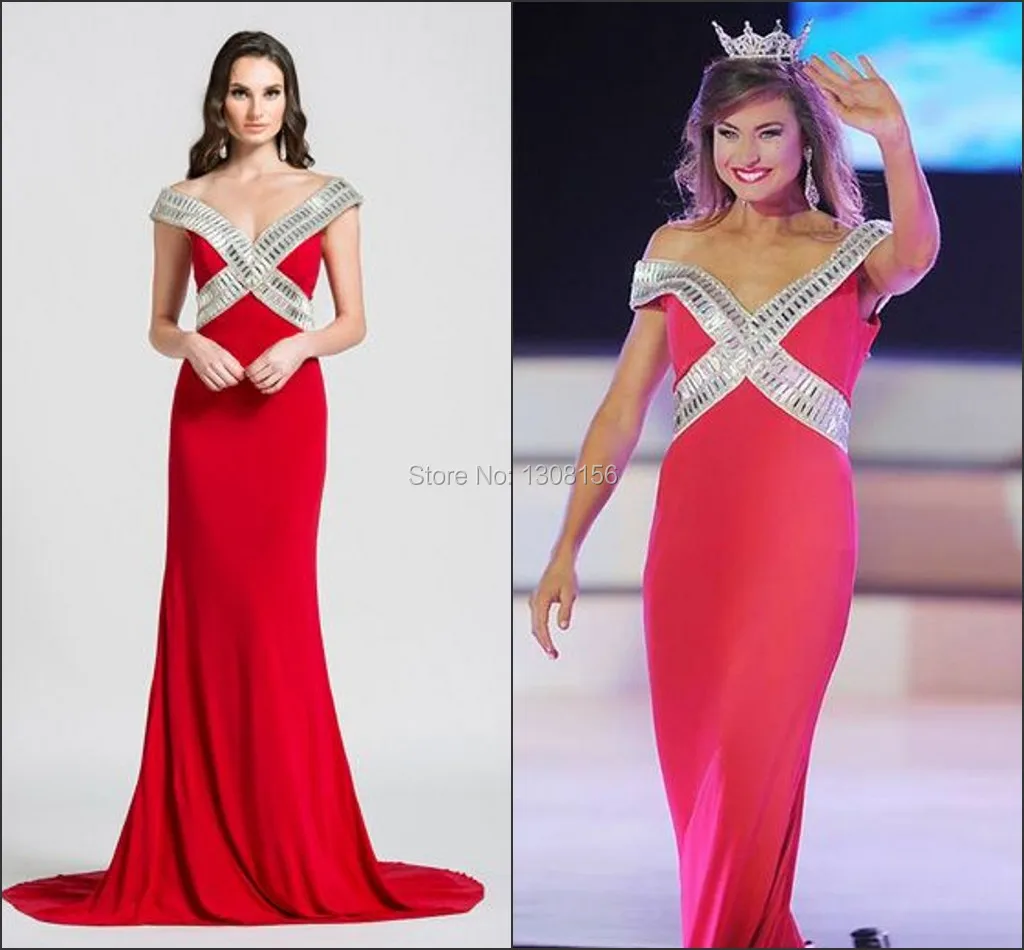 robe soiree Miss Teen USA Sexy Deep V 
