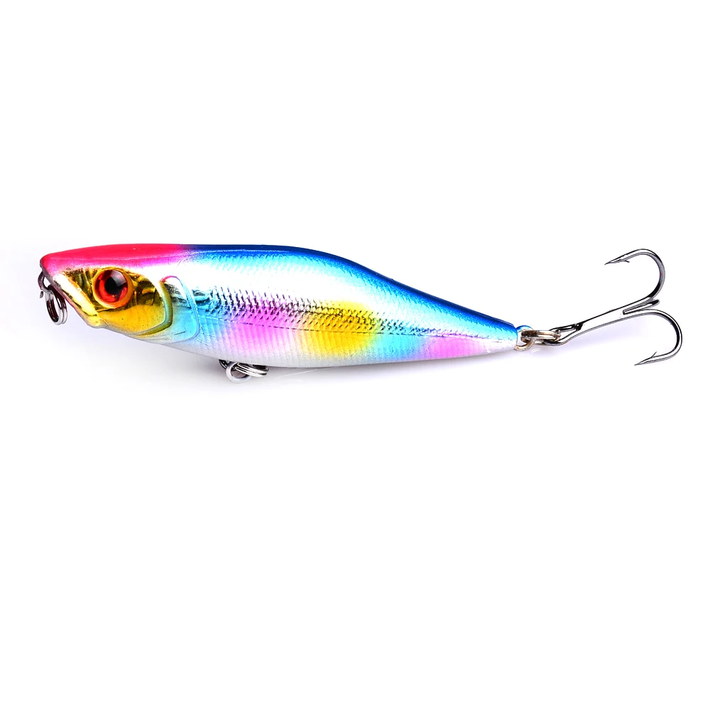

YUZI Fishing 1Pcs 7cm 7.3g Popper Fishing Lures 3D Eyes Bait Crankbait Wobblers Isca Poper Pesca Japan fishing tackle