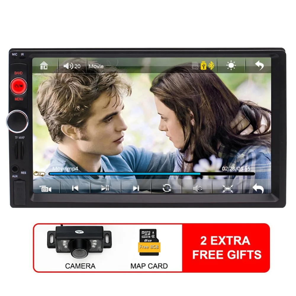 Удаленный Управление + 8 GB gps карта стерео двойной Дин радиоприемник 7 &quotHD MP5 плеер