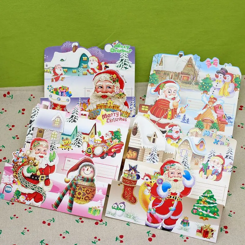 (12 шт./лот) Бесплатная Доставка Рождеством Серии Открытка Комплект