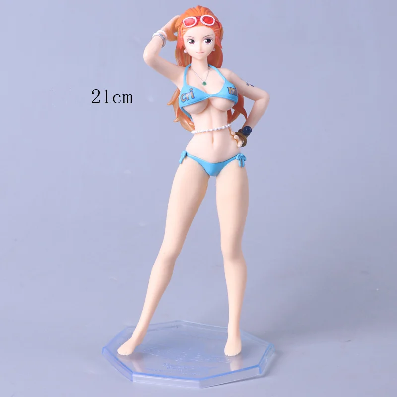 21 см цельная игрушка Nami ПВХ Аниме Фигурка купальник Модель Фигурки кукла
