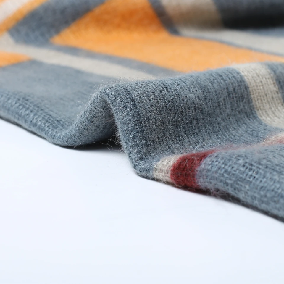 Женский шарф с геометрическим принтом infinity зимний клетчатый новая акриловая