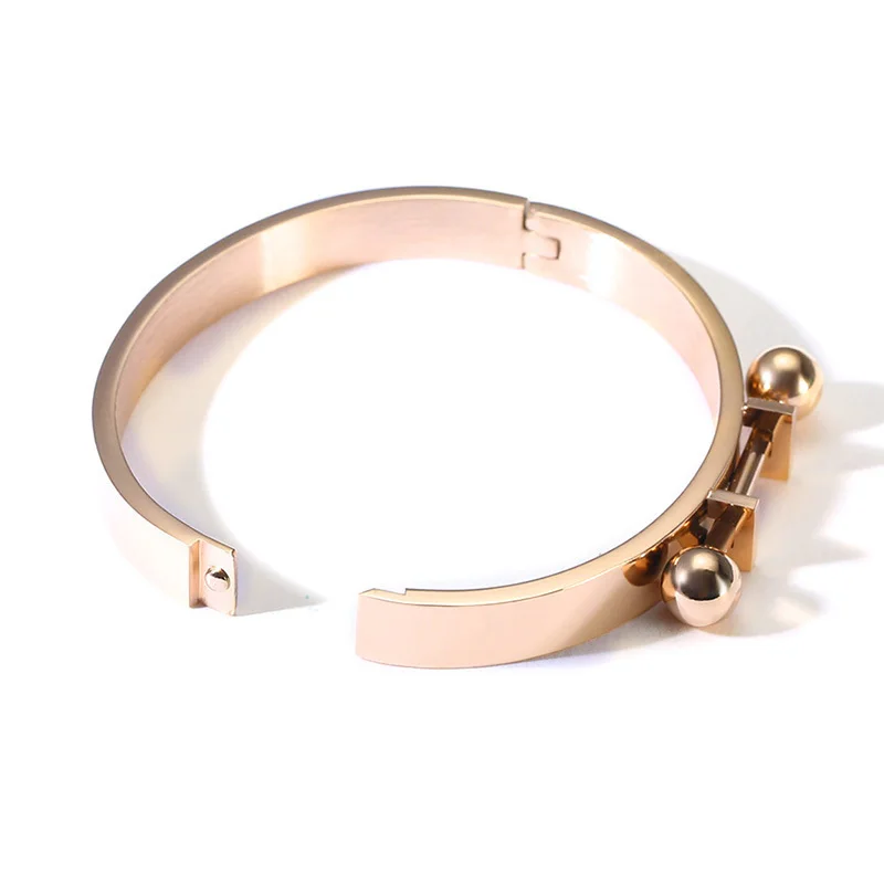 Vnox Unique Cuff Bracelet Armband Elegant Rose Gold Tone Bangle for Women Bracelets Manchette Bangles Pulseiras |