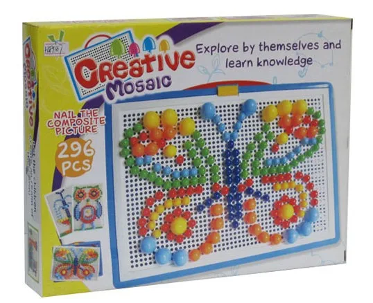 Коробка упакованная 296 зерна гриб ногтей Объединенная доска игрушка пластиковые