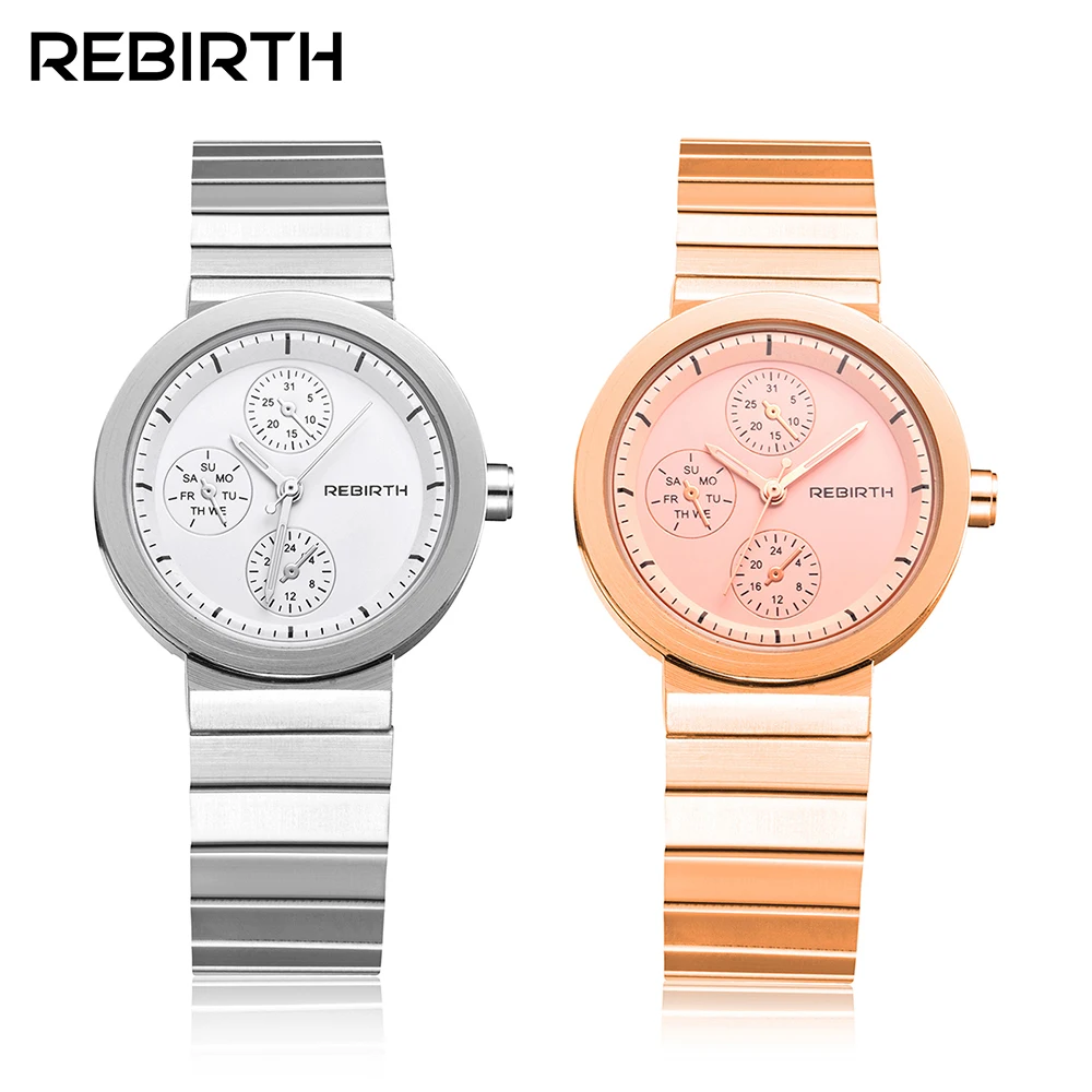 

Fashion REBIRTH Ladies Watches For Women's Gift Dress Casual Watches Bracelet Rose Gold montre femme Clock relogio feminino saat