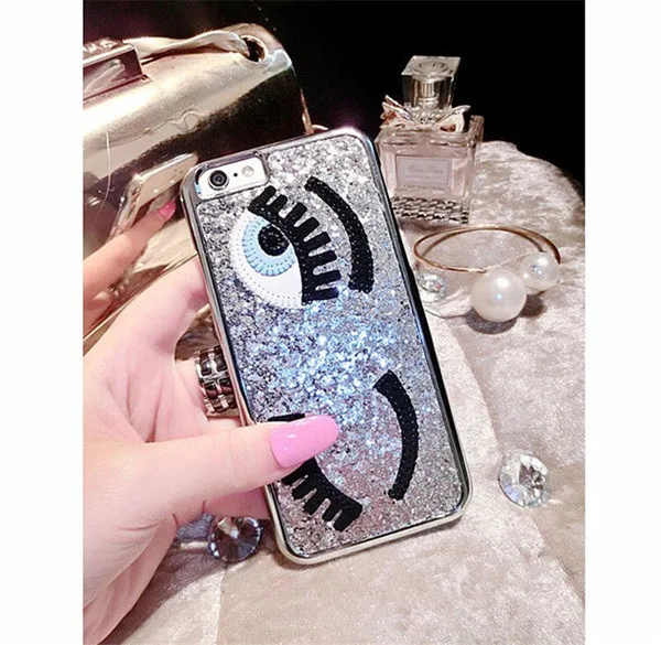 Чехлы для телефонов Napeyin iPhone 7 6 6S Plus 6Plus блестящая пудра chiara ferragni Bling big eyes ресницы PC