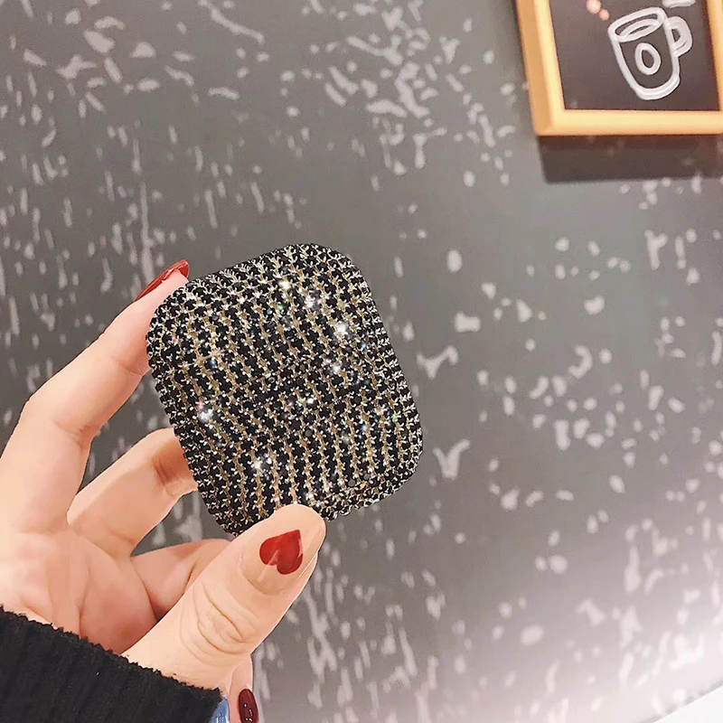 Лидер продаж блестящий чехол со стразами для беспроводных наушников зарядки Apple