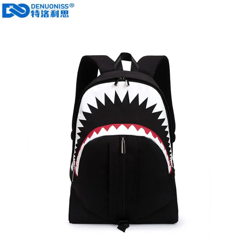 Мужской рюкзак модный с usb зарядкой подсветкой для ноутбука акулы нагрудная