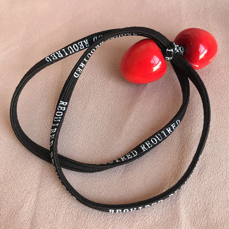 1 шт.! Модные милые женские аксессуары для волос красная вишня эластичная резинка