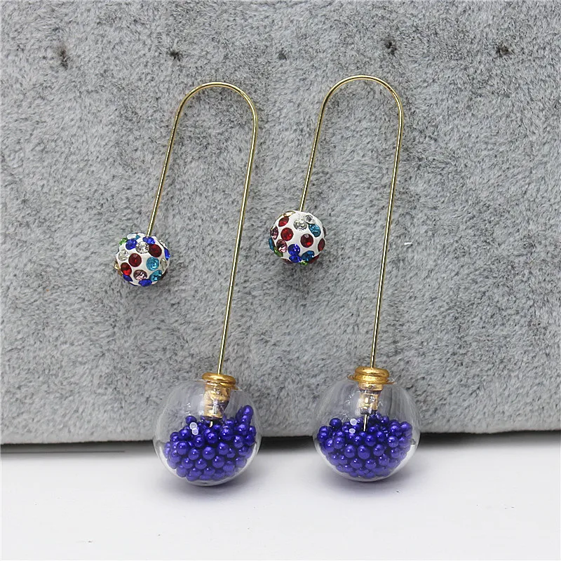 Женские серьги пусеты элегантные длинные из стекла новый дизайн 2019|earrings double|stud
