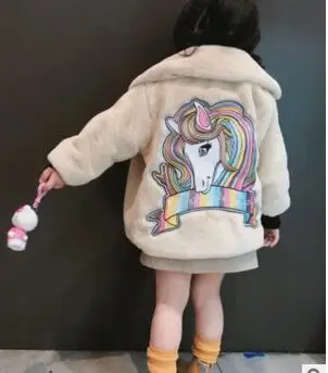 Детская одежда новинка 2018 года зимняя детская плотная Меховая куртка с вышивкой