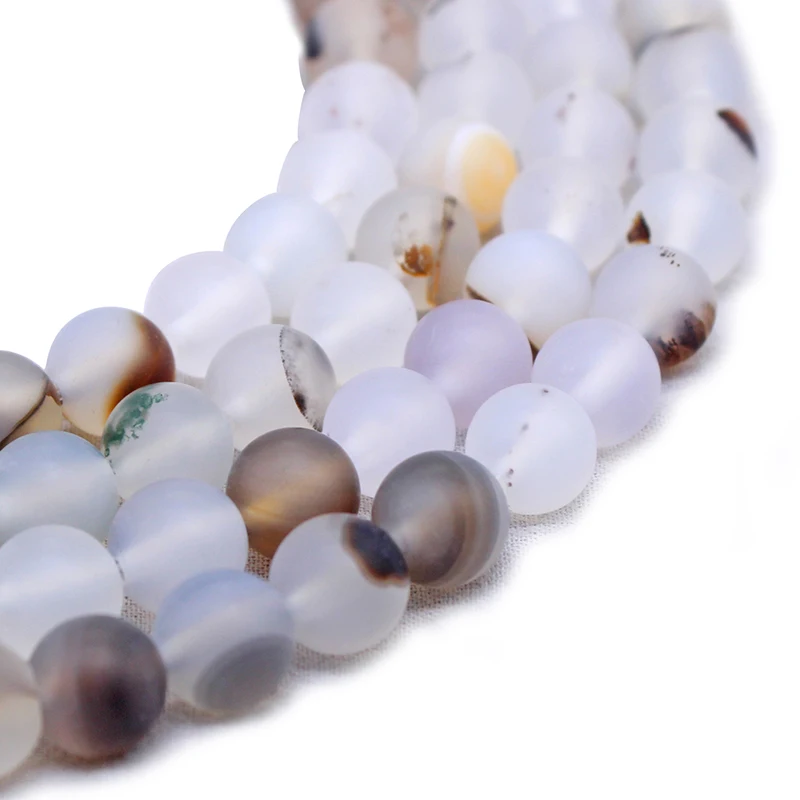 Бусины Из Натурального оникса матовые белые бусины 15 дюймов нить 4 6 8 10 12 мм для