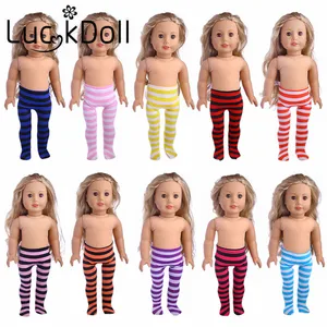 Колготки для американских кукол, 18 дюймов, разноцветные, полосатые