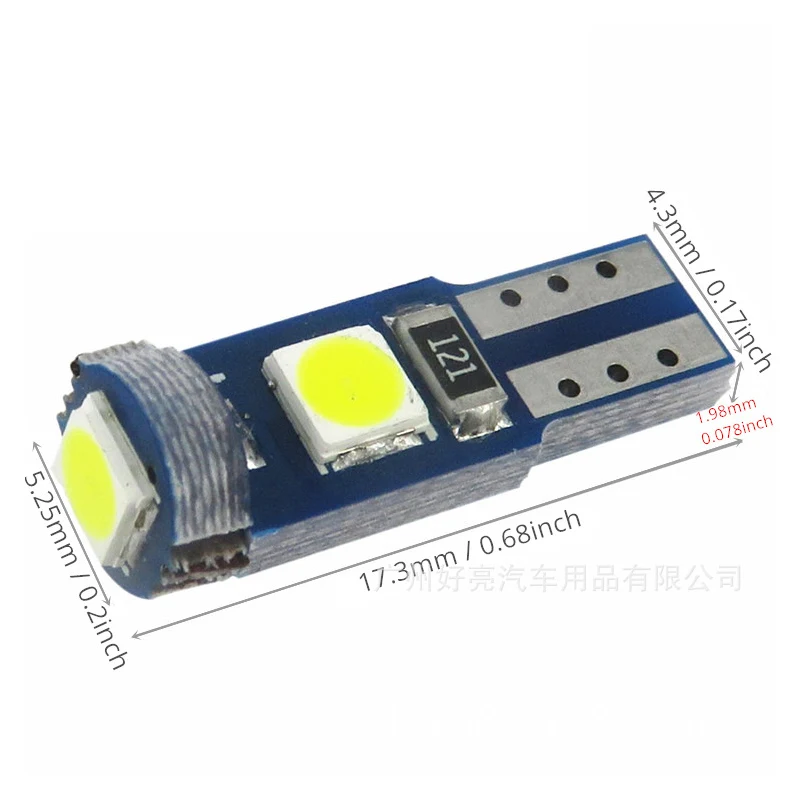 2 шт. светодиодсветильник Лампы Canbus 12 В T5 3030 SMD 17 18 37 74|Сигнальная лампа| |