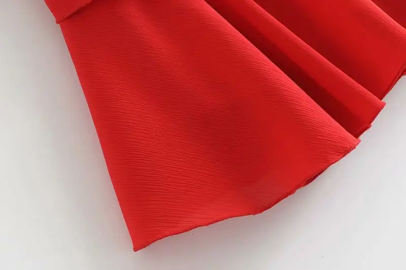 

Women Spaghetti Strap Dresses Summer 2019 New Fashion Red Chiffon Ruffles Female Casual Mini Above Dress Feminino Vestidos