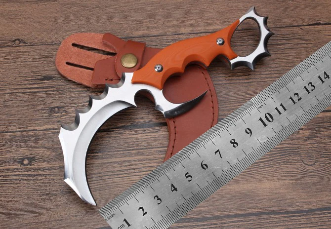 Нож karambit оранжевый G10 ручка 440 Лезвие Высокое качество Открытый Отдых EDC