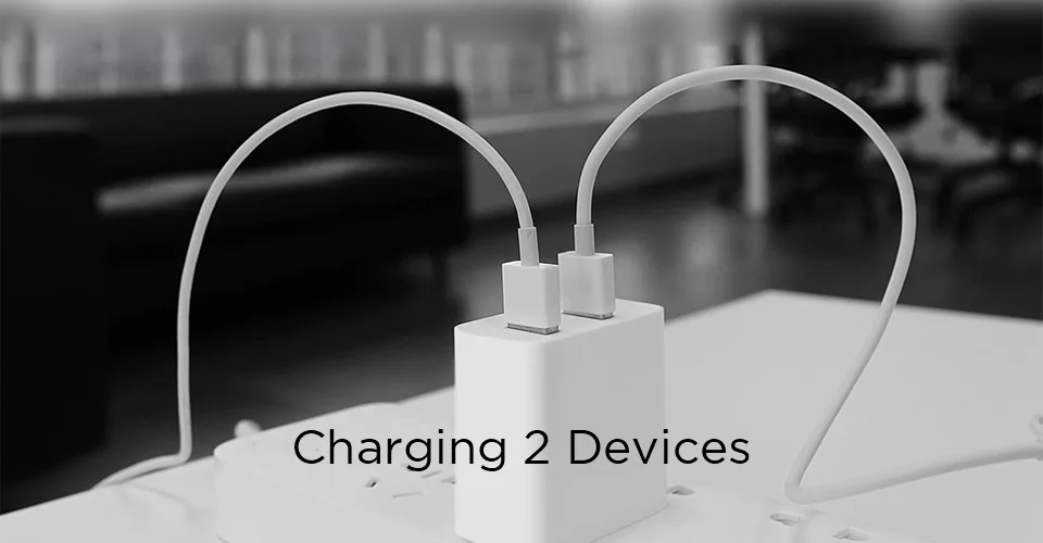Оригинальное зарядное устройство Xiaomi USB 2 порта Быстрая зарядка QC3.0 18 20 Вт