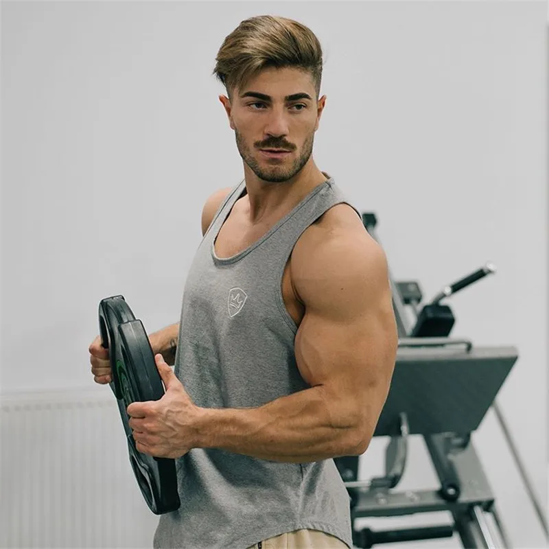 2020 летняя Хлопковая мужская майка для тренажерного зала фитнеса бодибилдинга и