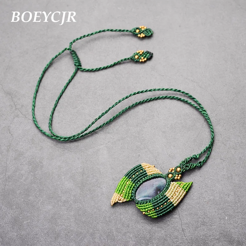 Ожерелье BOEYCJR из натурального камня плетеная веревка цепочка ручной работы