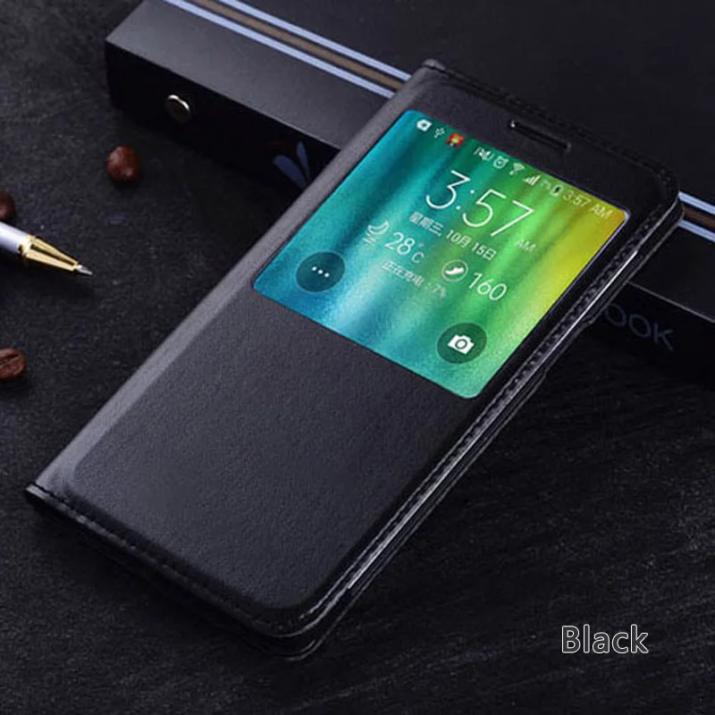 Black Asuwish Смарт Флип кожаный чехол для телефона для samsung Galaxy A5 5 7 A7 A5 SM A500 A500F A700 A700F SM-A500F вид - Цвет: Black