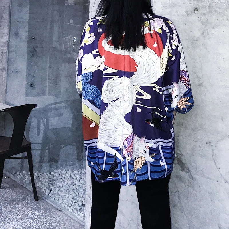 Женская Повседневная Блузка Kimonos в японском стиле Харадзюку | одежда