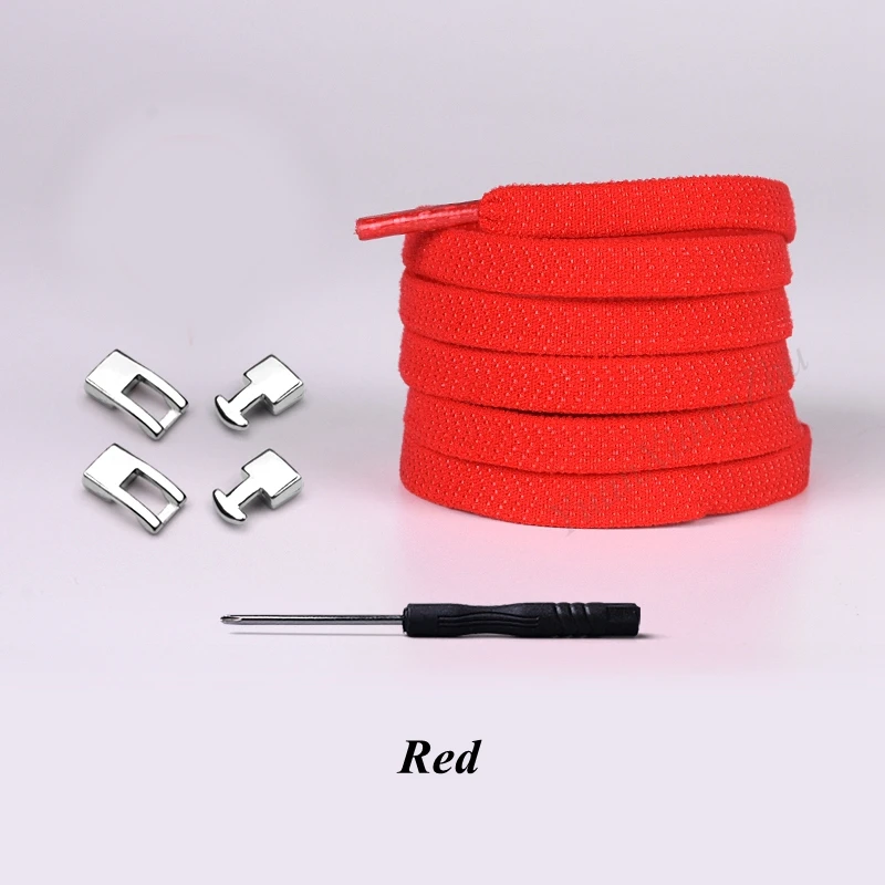 Red Новые эластичные шнурки с перекрестной пряжкой для детей и взрослых унисекс кроссовки 1 секунда шнурки быстро не завязываются шнурки ленивые шнурки - Color: Red