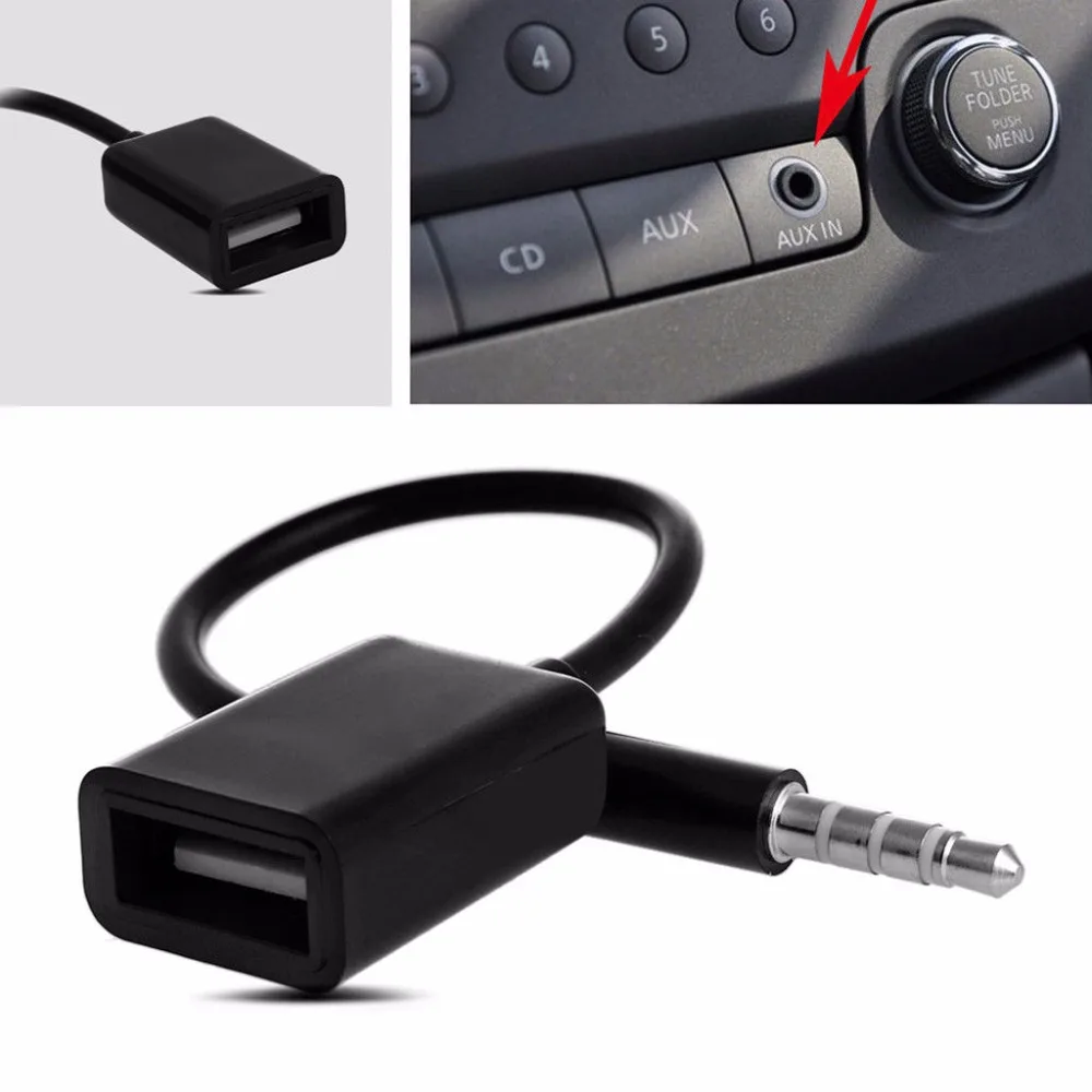 OOTDTY 3 5 мм штекер AUX аудио разъем USB 2 0 Женский конвертер кабель Шнур для автомобиля