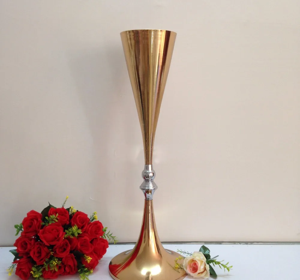 Новинка 2017 10 шт./лот золотой двойной рожок свадебная дорога светодиодное