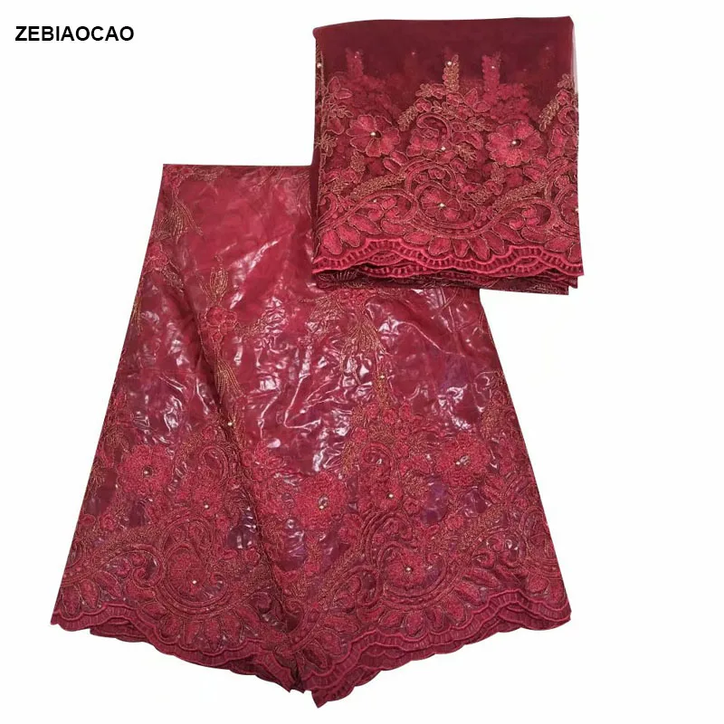 ZEBIAOCAO 2020 Африканский tissu bazin riche ткань brode с 2Yds французский Тюль Кружева для шарфа